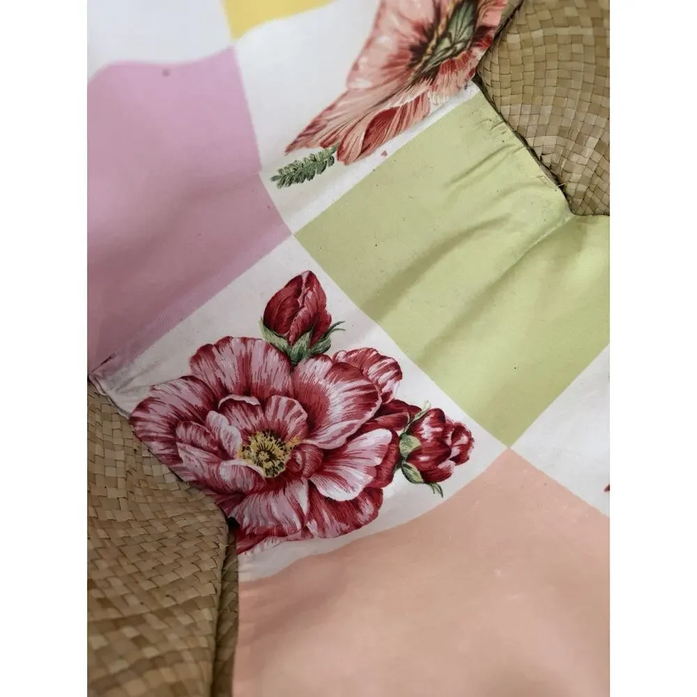 Jaqueline Kangley Maui Hawaii Straw Tote Large XL Floral Interior Carry All